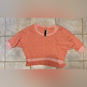 5/$30 NWT Poof  Apparel Women’s Coral Ruffle Hem Crop Top S